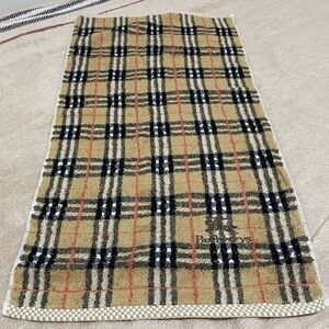 Burberry Beige and Black Checkered Hand Towel